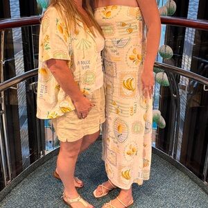 Colorful Graphic Dress and Kimono Set